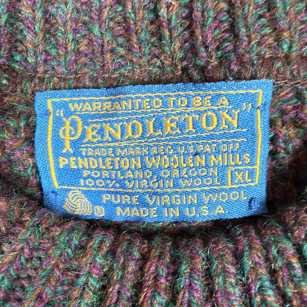 Vintage Pendleton Sweater XL USA Pure Virgin Wool Crewneck Multicolor Cozy - Picture 3 of 8